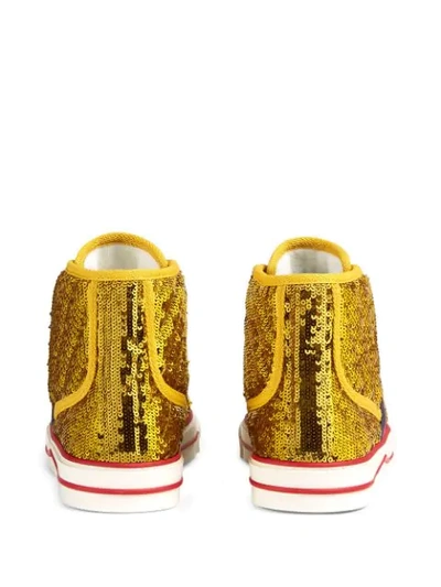 Shop Gucci Tennis 1977 High-top Sneakers In Yellow