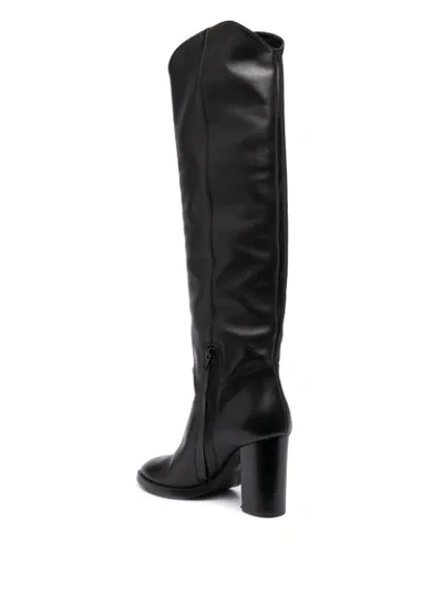 Paul Warmer Knee-high Leather Boots In Black