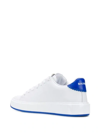 Shop Balmain Perforated B-court Sneakers In White