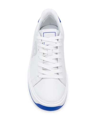 Shop Balmain Perforated B-court Sneakers In White