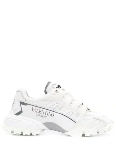Shop Valentino Climbers Mesh Sneakers In White