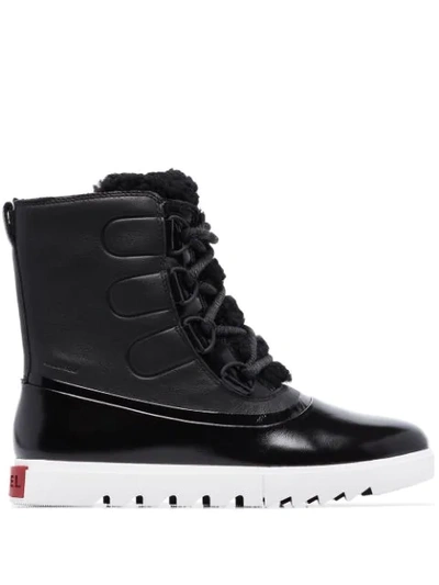 Shop Sorel Joan Of Arctic Leather Boots In Black