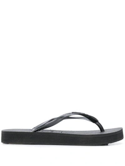 Havaianas Platform Logo Slides In Grey