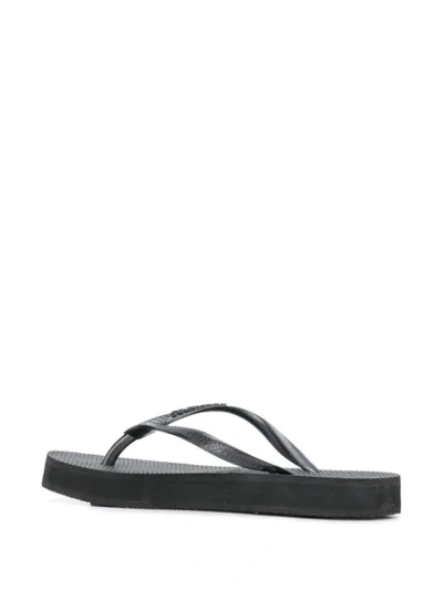 Havaianas Platform Logo Slides In Grey