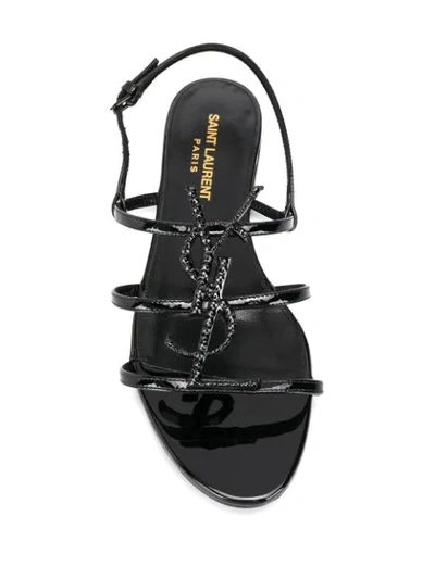 Shop Saint Laurent Cassandra Strappy Sandals In Black