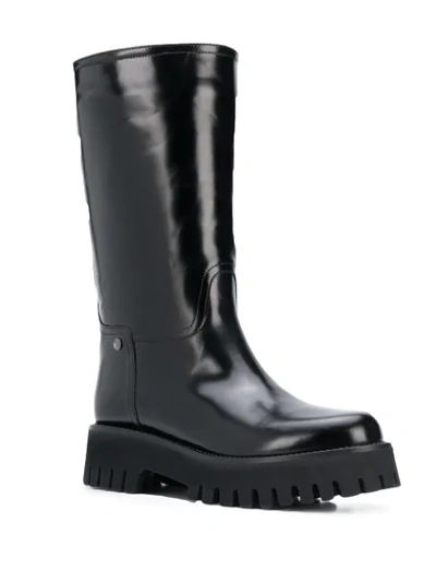 Shop Casadei Mid-calf Platform Boots In Black