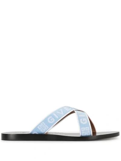 Shop Givenchy Logo-strap Sandals In Blue