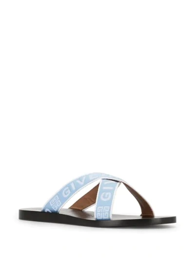 Shop Givenchy Logo-strap Sandals In Blue