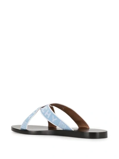 Shop Givenchy Logo-strap Sandals In Blue