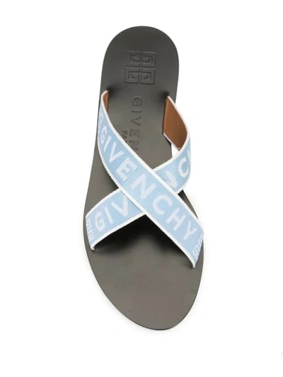 Shop Givenchy Logo-strap Sandals In Blue