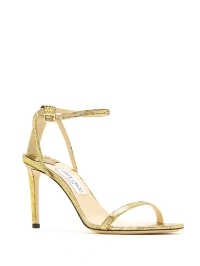 Shop Jimmy Choo Minny 85mm Sandals In Gold