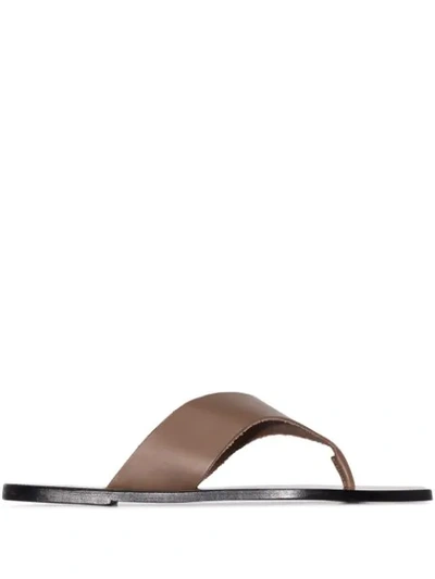 Shop Atp Atelier Merine Leather Sandals In Brown