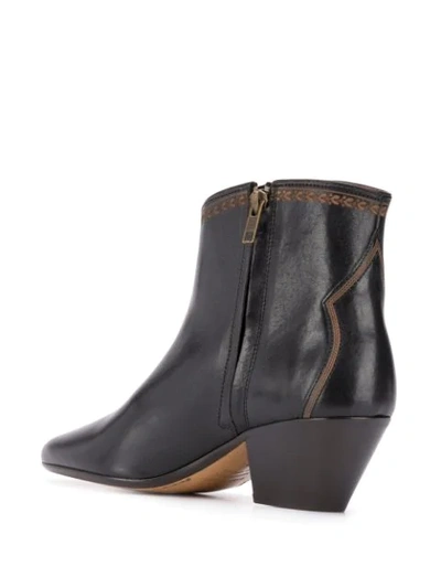 Shop Isabel Marant Dacken Ankle Boots In Black