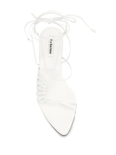 Shop Reike Nen Knot Lace-up Sandals In White