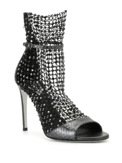 Shop René Caovilla Galaxia Embellished 110mm Sandals In Black