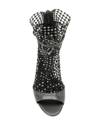 Shop René Caovilla Galaxia Embellished 110mm Sandals In Black