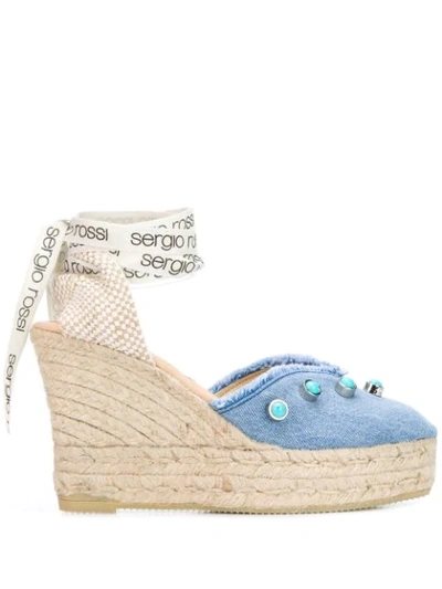 Shop Sergio Rossi X Manebí Espadrilles In Blue