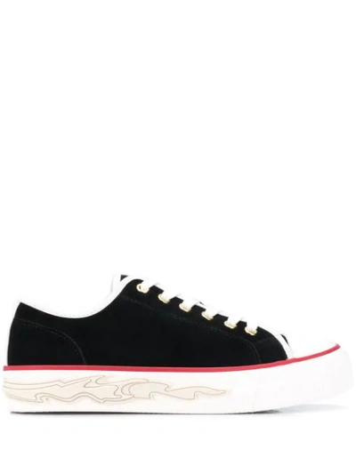 Shop Sandro Flame Sole Low-top Sneakers In Black