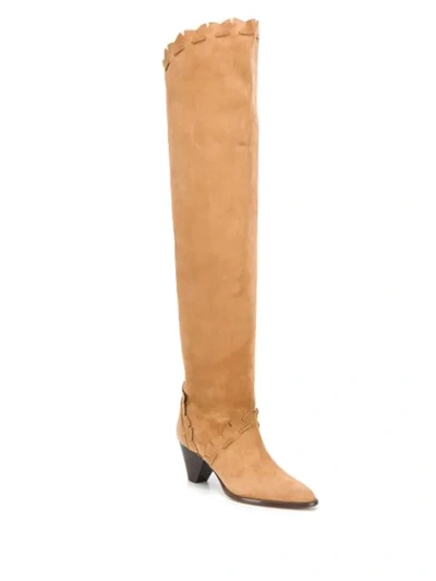 Shop Isabel Marant Luiz 60mm Tight-high Boots In Neutrals