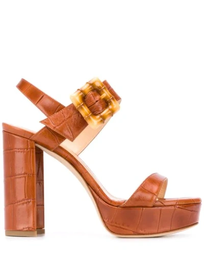 Shop Chloe Gosselin Amber 115mm Sandals In Brown