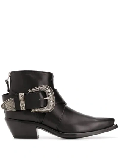 Shop R13 Low Heel Western-style Boots In Black