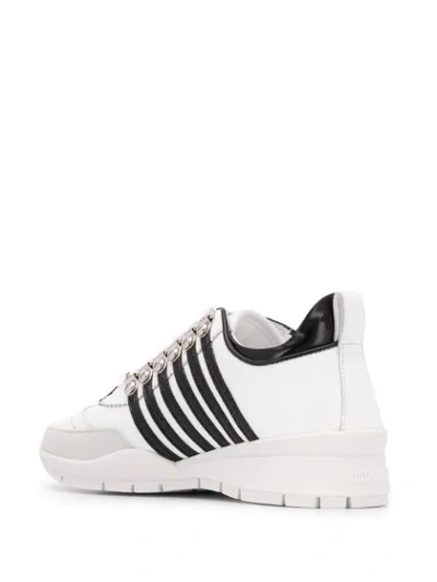 Shop Dsquared2 251 Striped Sneakers In White