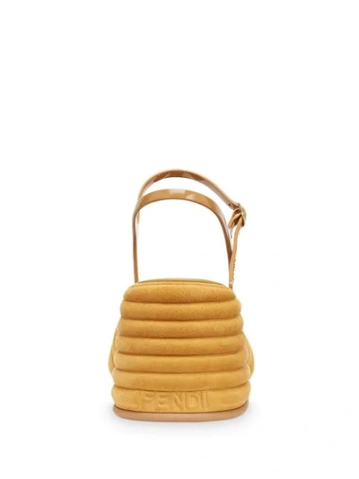 Shop Fendi Promenade Slingback Sandals In Yellow