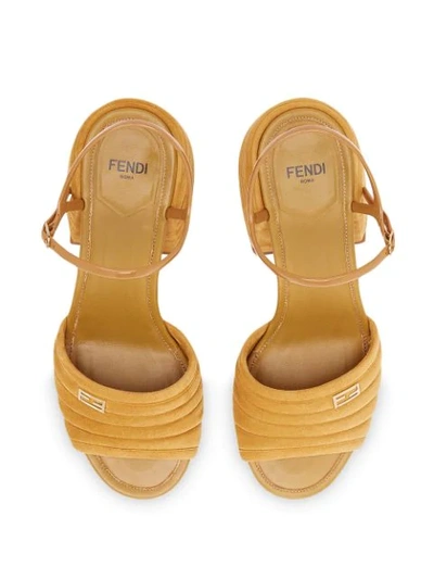 Shop Fendi Promenade Slingback Sandals In Yellow