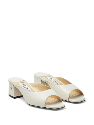 Shop Jimmy Choo Jynx Open-toe Mules 45mm In White