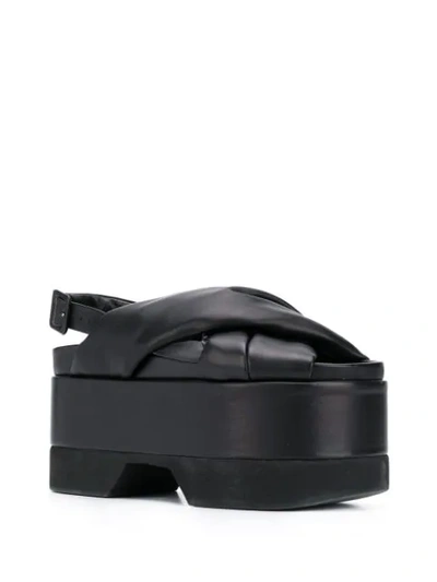 Shop Simone Rocha Platform Leather Sandals In Black