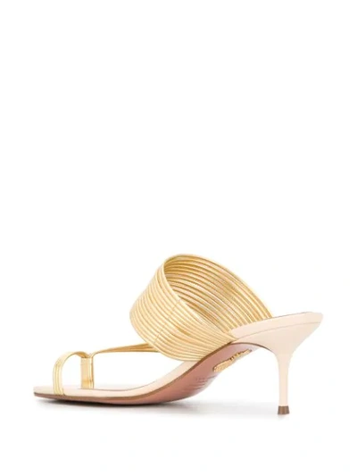 Shop Aquazzura Sunny Sandals 60mm In Gold