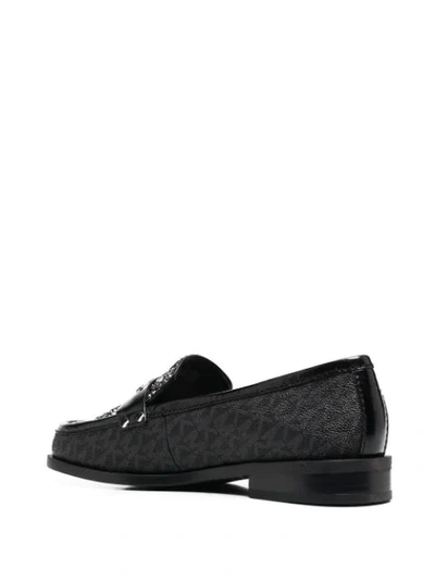 Shop Michael Michael Kors Glitter-effect Loafers In Black