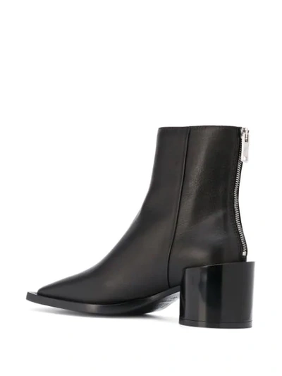 Shop Mm6 Maison Margiela Square-toe Leather Ankle Boots In Black