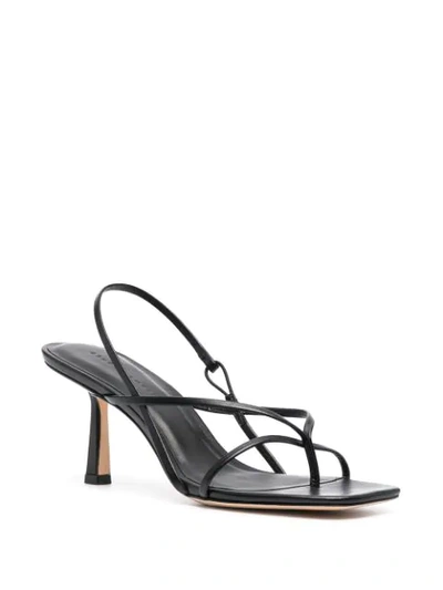 Shop Studio Amelia Leather Slingback Sandals In Black