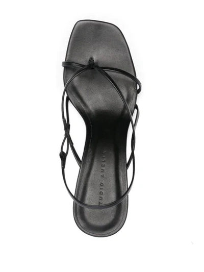Shop Studio Amelia Leather Slingback Sandals In Black