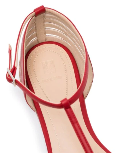 Shop Rosie Assoulin Lattice Strap Flat Sandals In Red