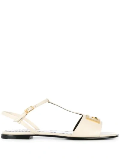 Shop Givenchy Mystic Flat Sandals In Neutrals