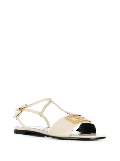 Shop Givenchy Mystic Flat Sandals In Neutrals