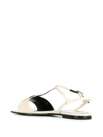 Shop Givenchy Mystic Flat Sandals In Neutrals