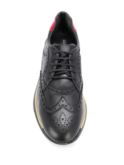 Shop Fratelli Rossetti Perforated Oxford Sneakers In Black