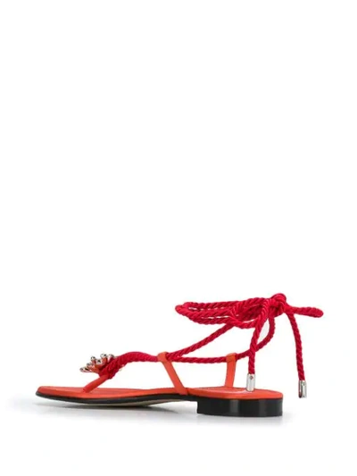 Shop Alevì Mira Braided Strap Sandals In Orange