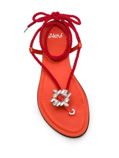 Shop Alevì Mira Braided Strap Sandals In Orange