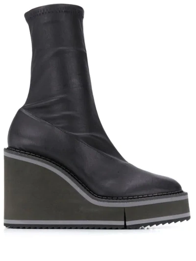 Shop Clergerie Bliss 110mm Wedge Boots In Black