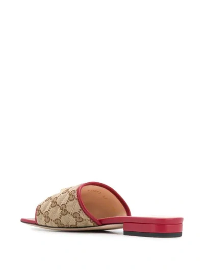 Shop Gucci Gg Matelassé Canvas Sandals In Neutrals