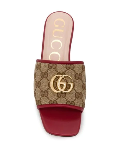Shop Gucci Gg Matelassé Canvas Sandals In Neutrals