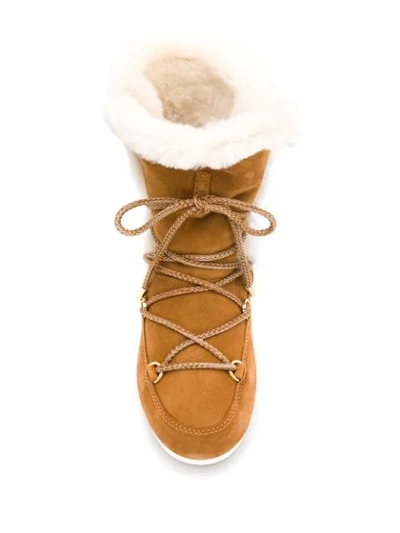 Shop Moon Boot Shearling Snow Boots In Brown