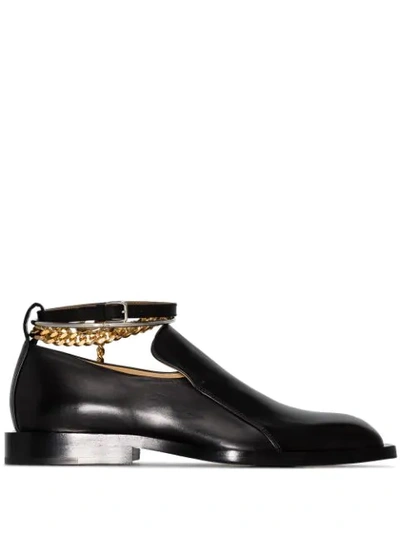 Shop Jil Sander Anklet Loafers In Black