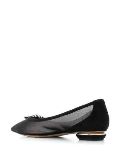 Shop Nicholas Kirkwood Monstera Mesh Ballerina Shoes 5mm In Black