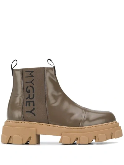 Shop Greymer Bulky Sole Ankle Boots In Brown
