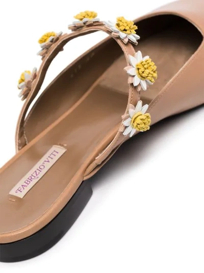 BEA 花卉缝饰皮质穆勒鞋